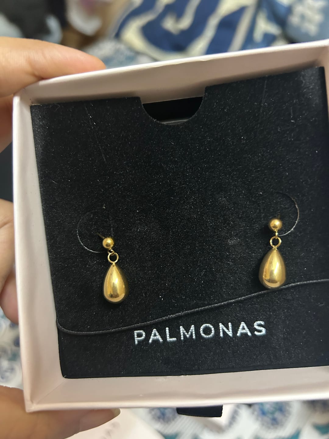 Customer photo review of Tear Drop Earrings