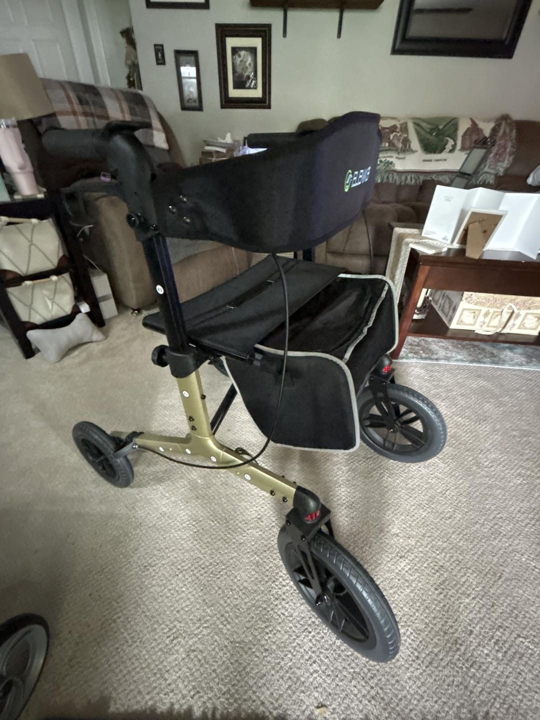 Customer photo review of KLD-9212 All Terrain Dual-Brake Rollator Walker 12" Wheels