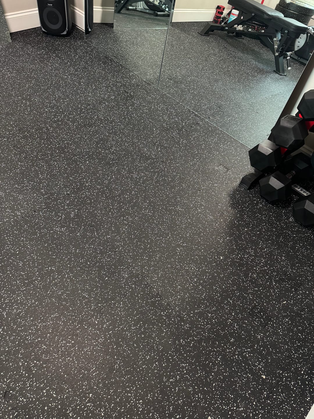 Customer photo review of RitFit Rubber Flooring Gym Mats Interlocking Tiles 0.25'' Thickness