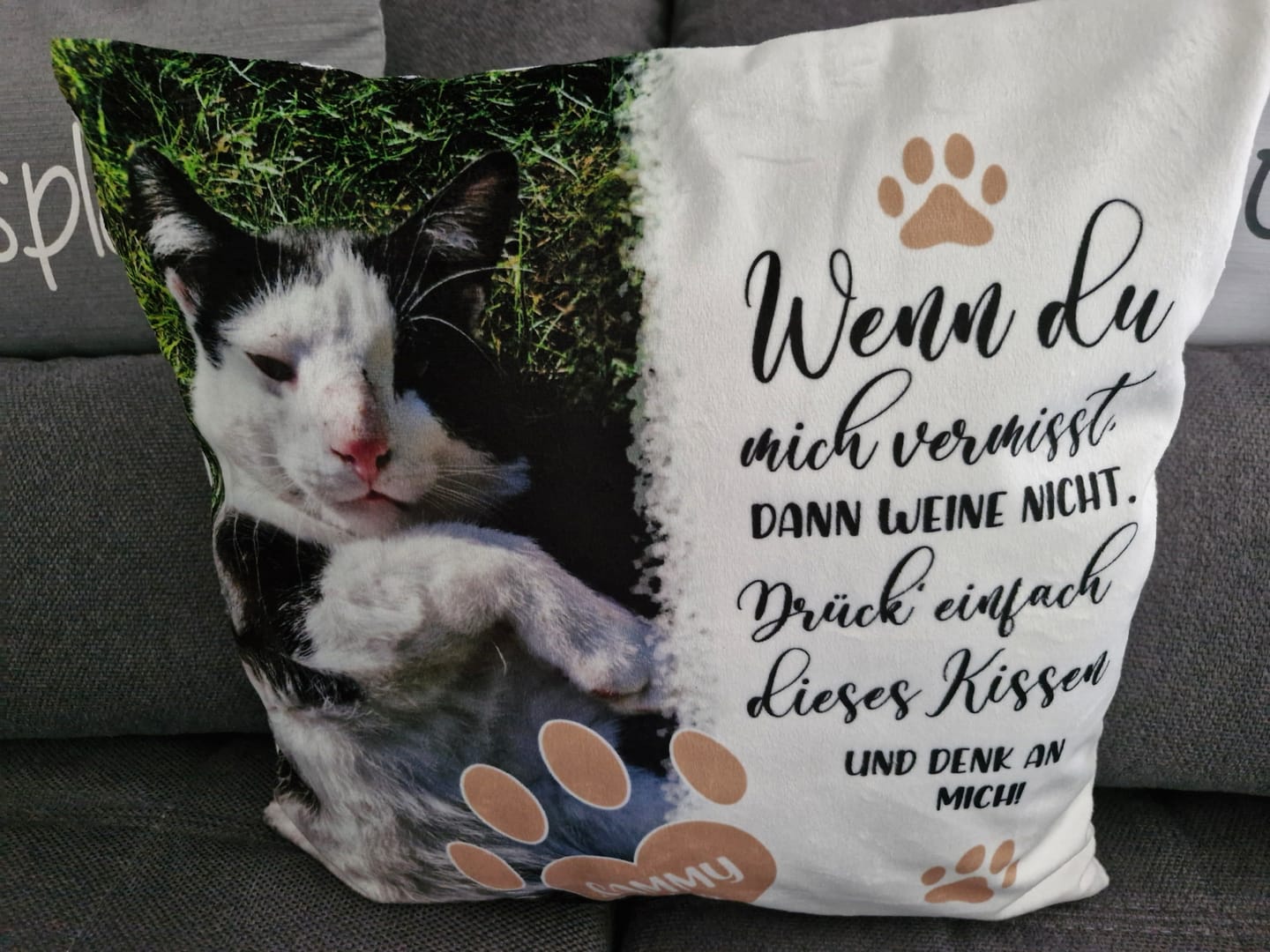 Customer photo review of Wenn du mich vermisst - Individuelles Kissen