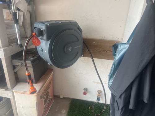 Customer photo review of Retractable Garden Hose Reel-5/8 in-115ft