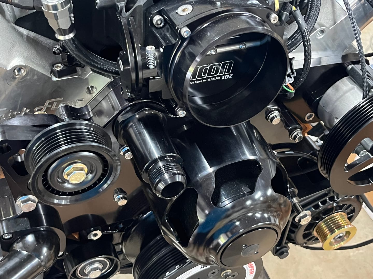 Customer photo review of ICON 102/105mm Cable Drive Throttle Body (Black) w/ Interchangeable Connection