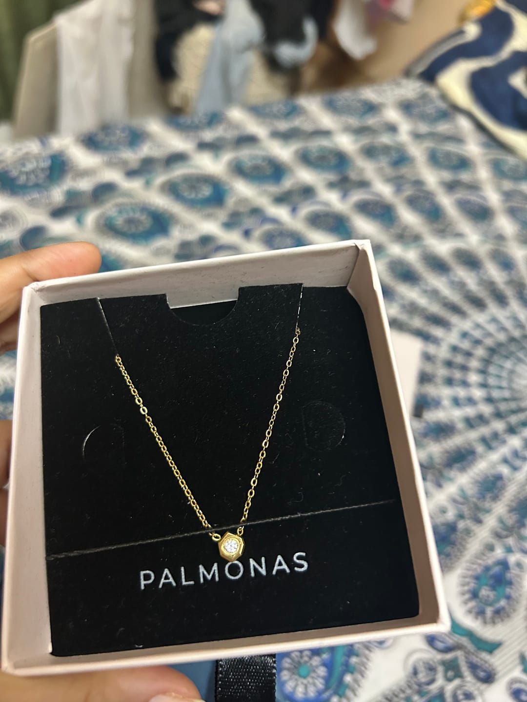 Customer photo review of White Gemstone Gold Chain Necklace