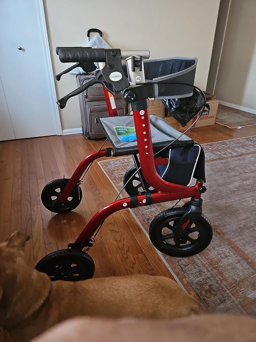 Customer photo review of HFK-9210KDB All Terrain Dual-Brake Rollator Walker 12" Wheels
