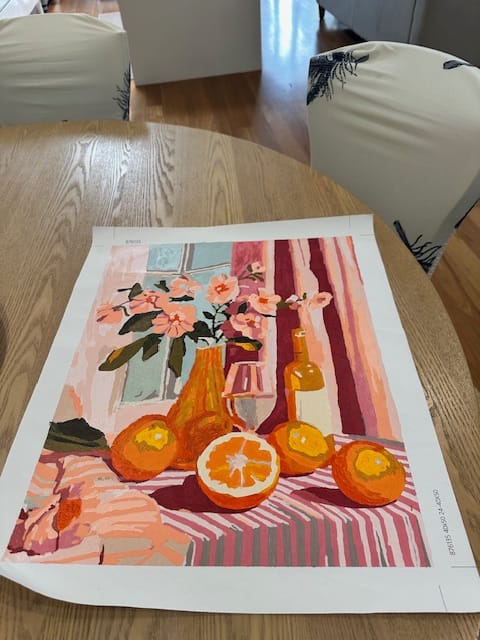 Customer photo review of Orange Wine and Flowers | Paint by Numbers
