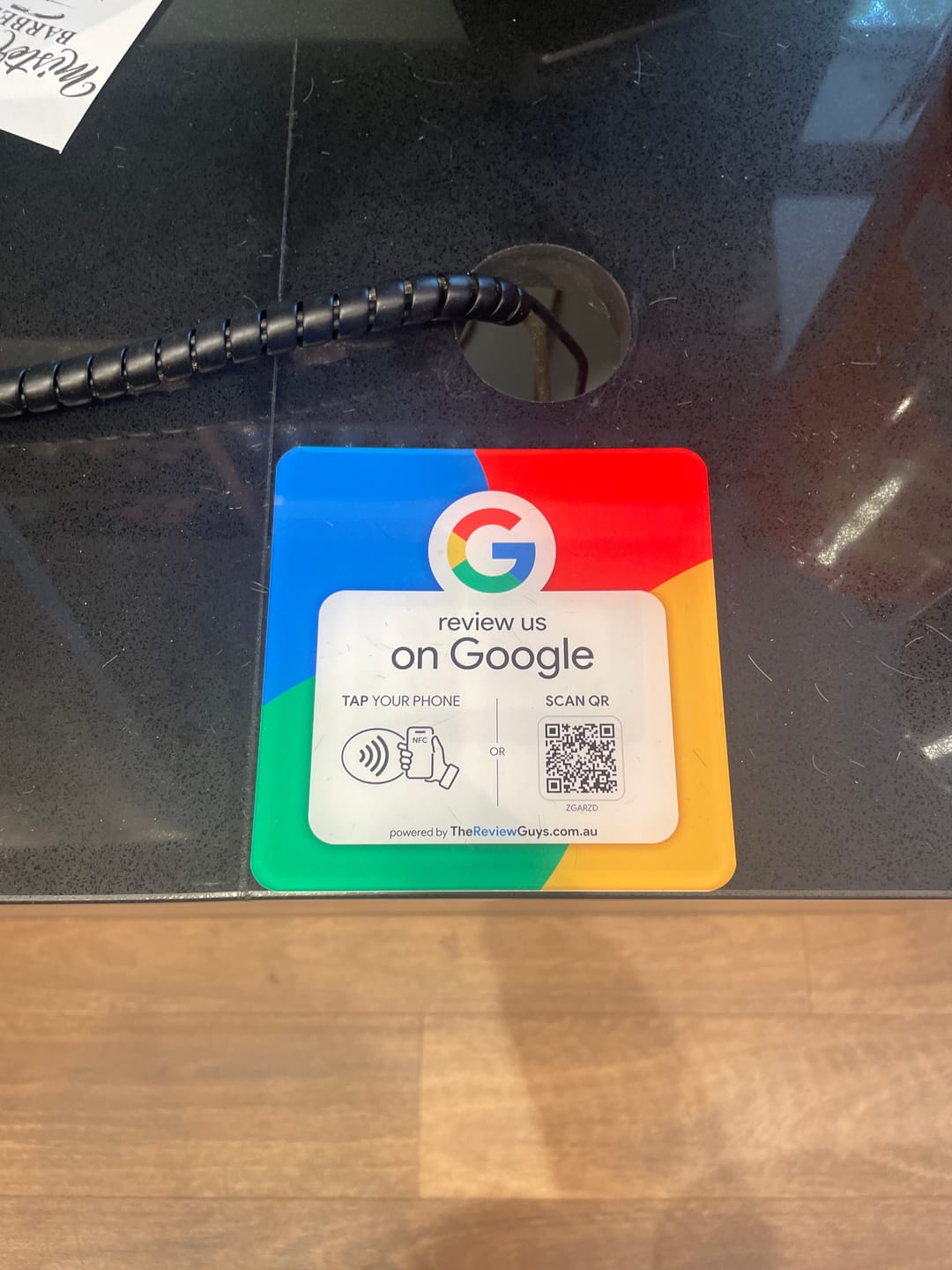 Customer photo review of Google Review NFC Plate +  QR Code
