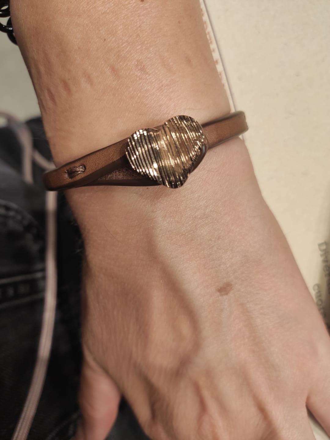 Customer photo review of Bracciale pelle Cuore Mio Oro Rosa Lux Tulsi