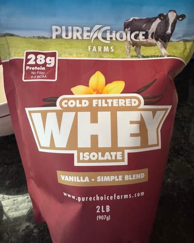 Customer photo review of Whey Protein Isolate with Organic Vanilla