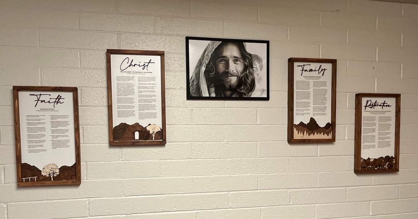 Customer photo review of 4-Piece Framed LDS Proclamation Signs With Beautiful Multi-layered Scenes