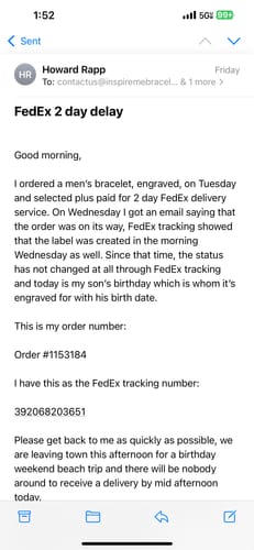 Customer photo review of ENGRAVED MENS CHAIN BRACELET