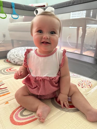 Customer photo review of Alice Red Stripe Knit Bubble