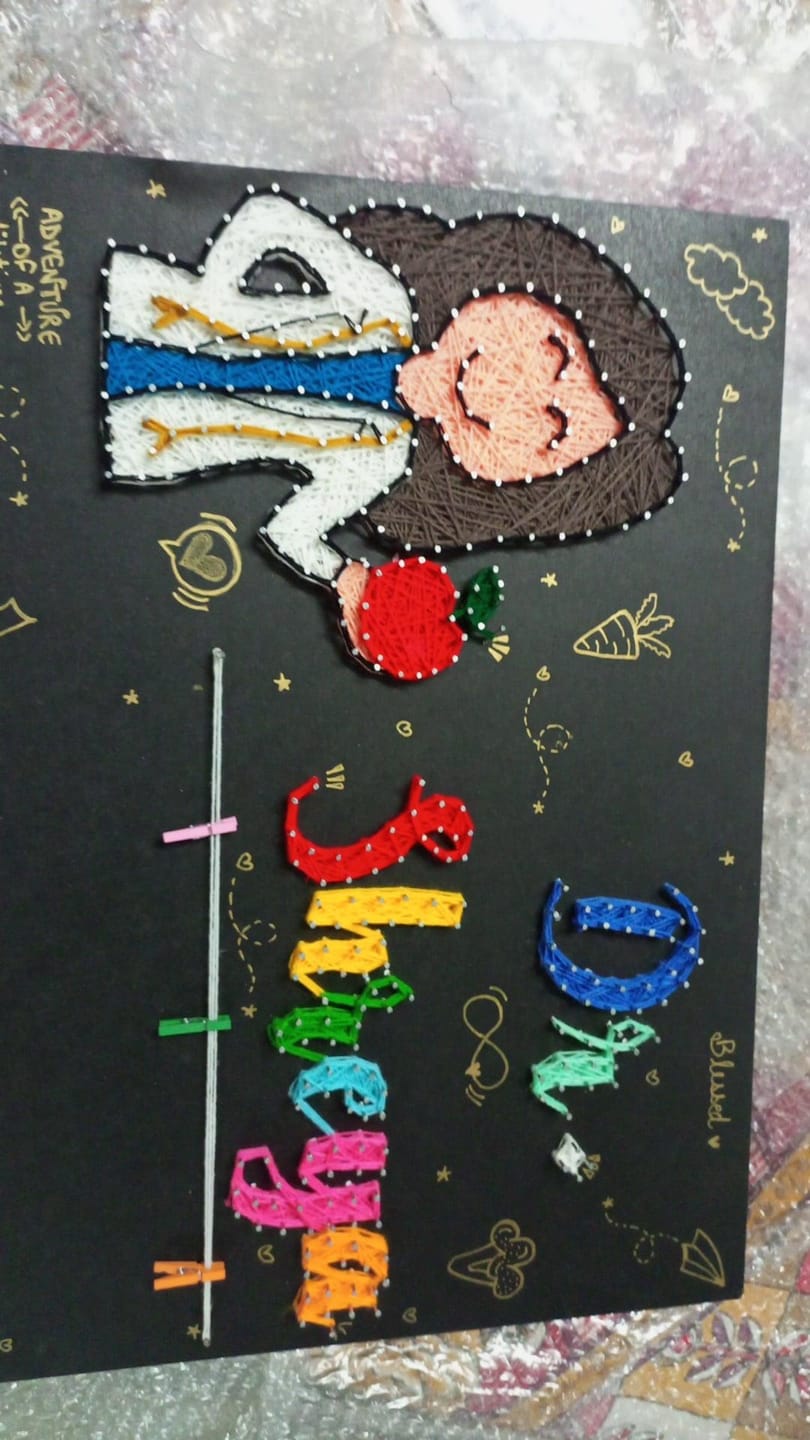 Customer photo review of Artsy- Customised Mini Nameplate String Art