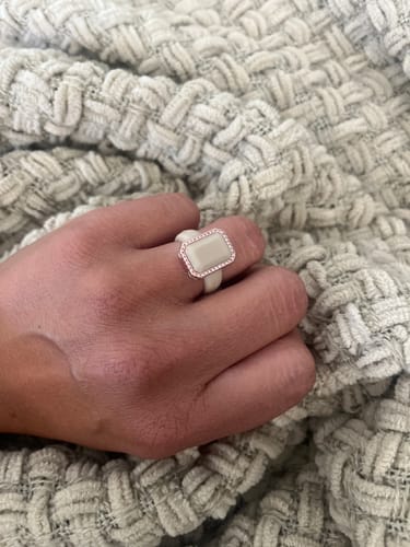 Customer photo review of Emerald Silicone Ring with Metal Frame & CZ Stones