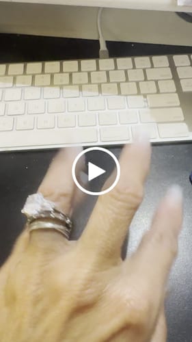 Customer video review of Louily Sparkle Cushion Cut Three Stone Engagement Ring