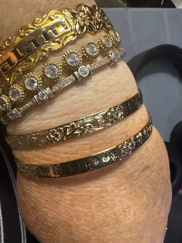 Customer photo review of 6mm Hali'a Heirloom Stacker Bangle (Baby to Adult Sizes)