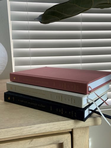 Customer photo review of A Complete Childhood History: From Pregnancy to 18 Years Old (Dusty Blue, Leatherette)