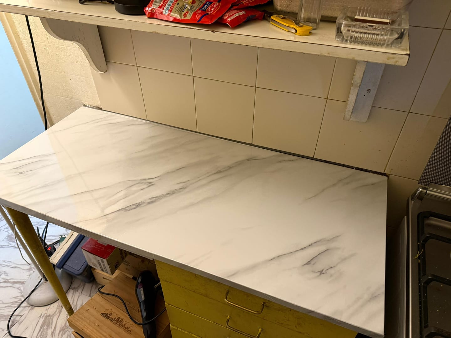 Customer photo review of MarmoFlex™ | Lámina de Vinilo Adhesivo Efecto Mármol 10mx60cm