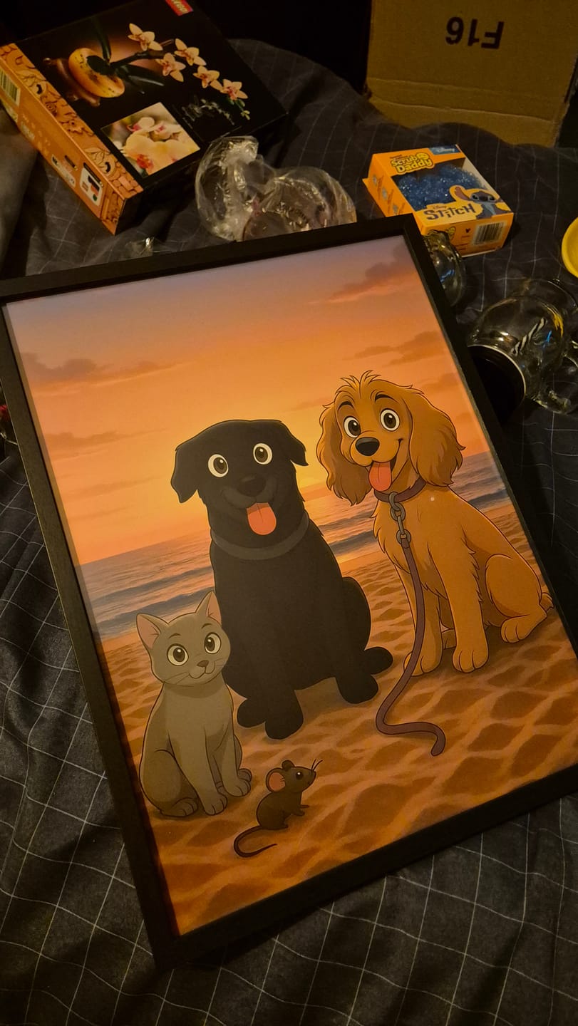 Customer photo review of Custom Cartoon 'Pet Portrait'