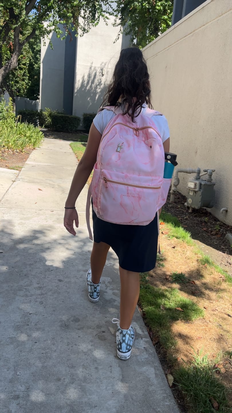 Customer photo review of Classic Backpack - Pink Marble