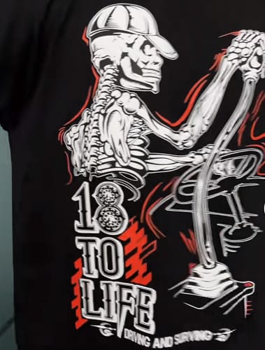 Customer photo review of Peterbilt 18 to Life Skeleton Trucker T-Shirt/Sweatshirt/Hoodie