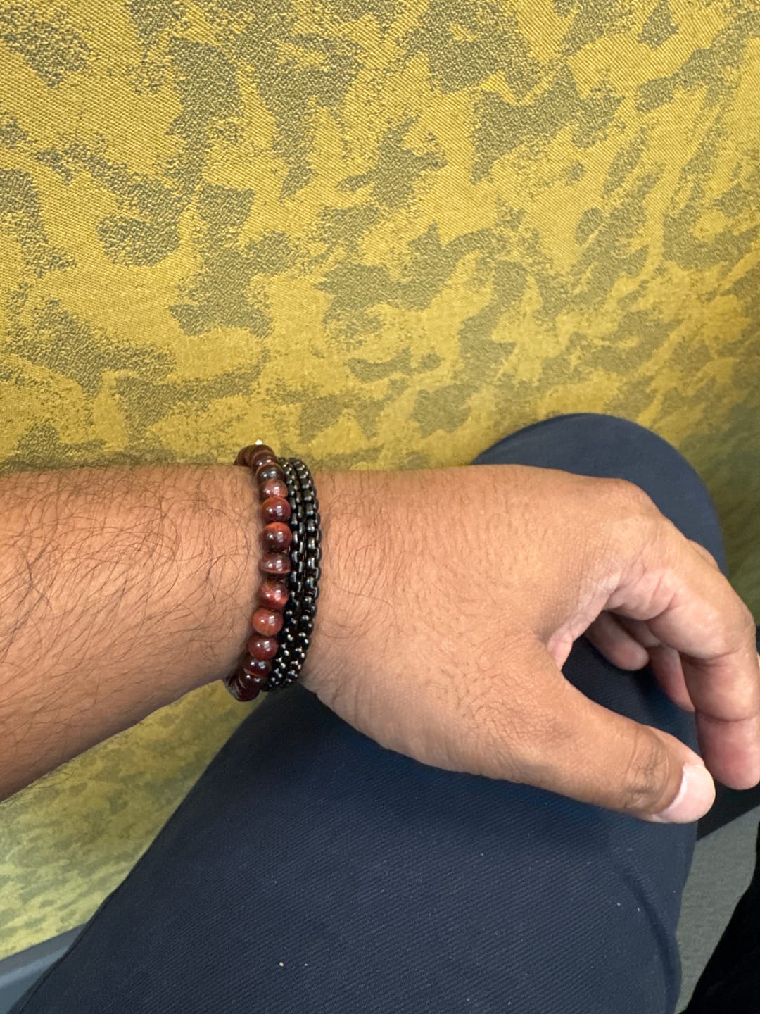 Customer photo review of 6mm Red Tiger Eye Bead Bracelet