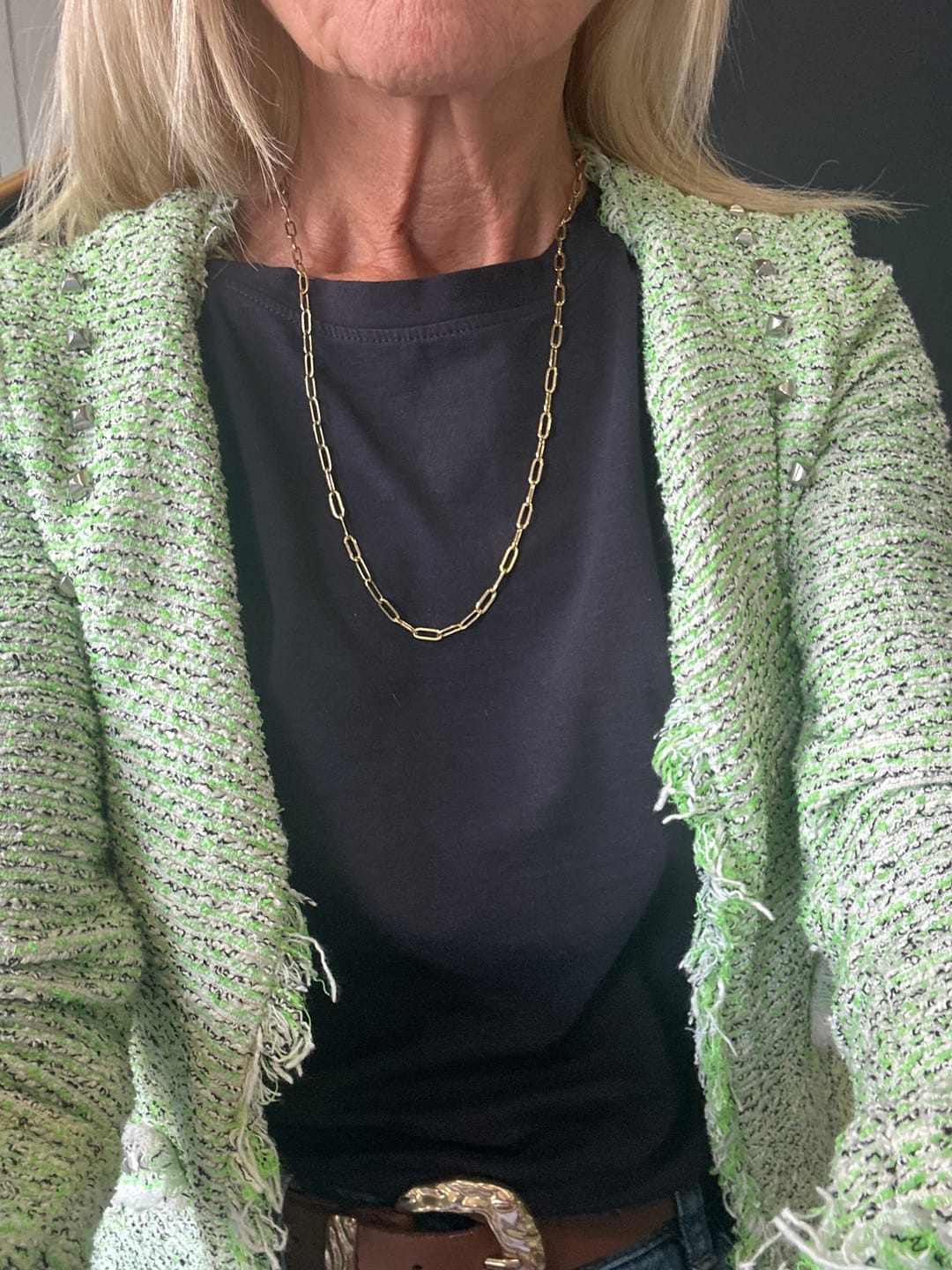 Customer photo review of Extended Paperclip Necklace