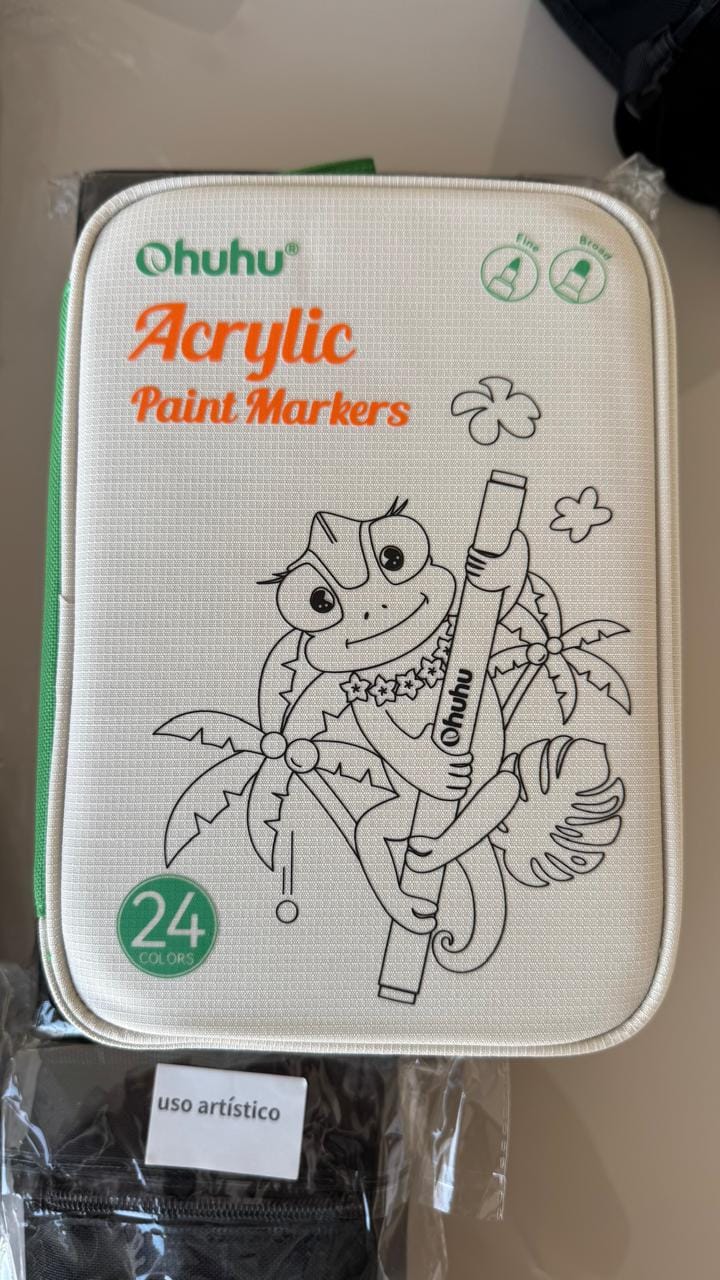 Customer photo review of Ohuhu Acrylic Markers 24 Colors 48 Pack