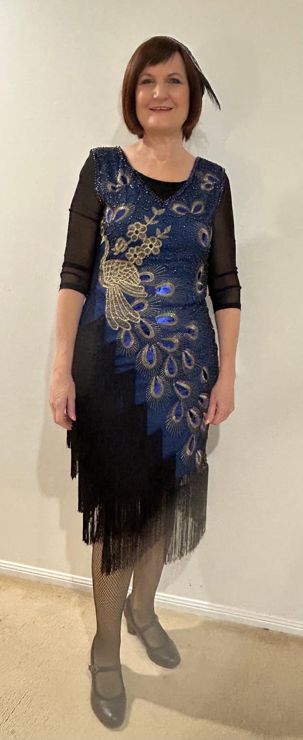 Customer photo review of Lena Flapper Dress - Blue