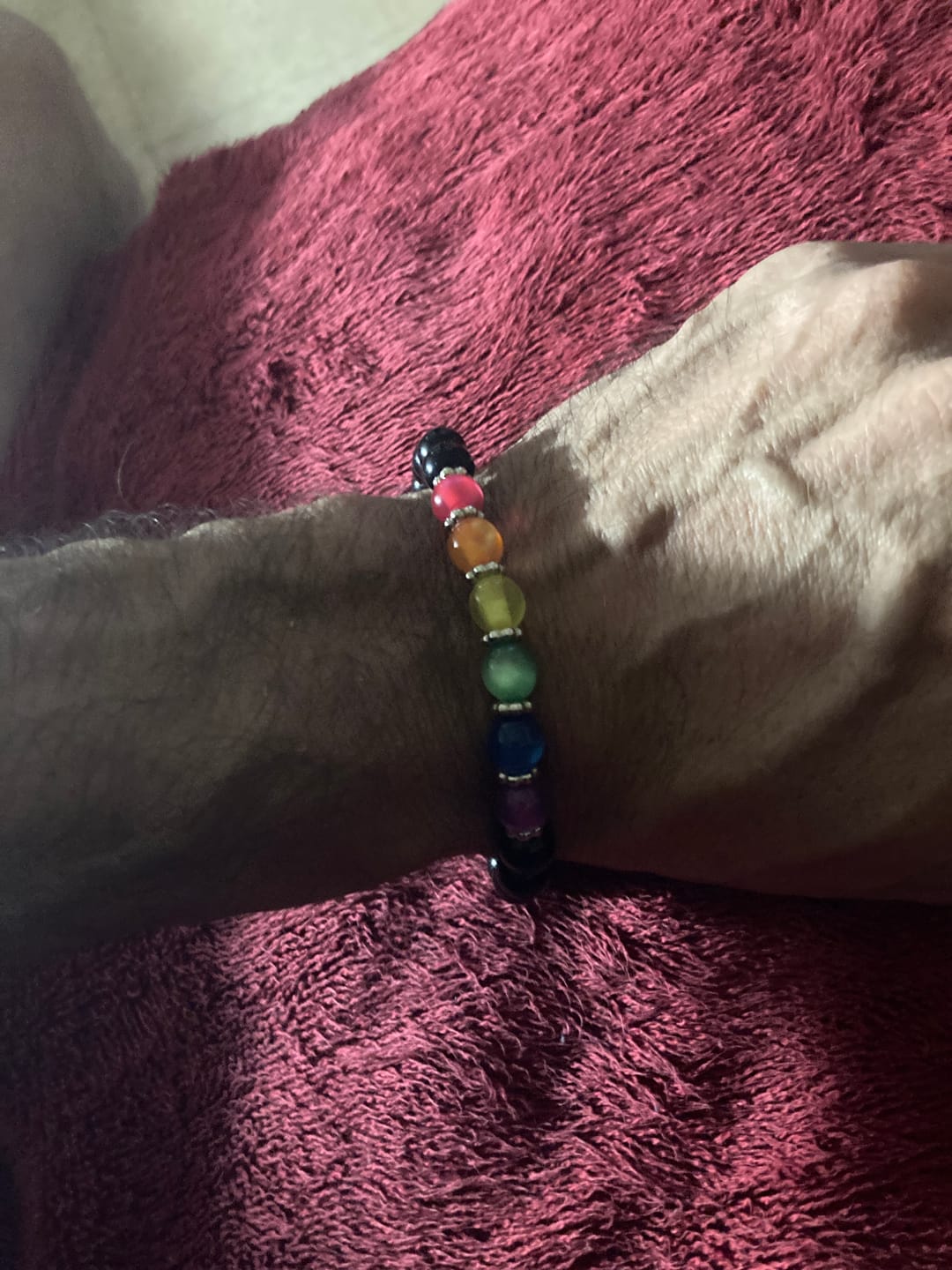 Customer photo review of Rainbow Bead Bracelet