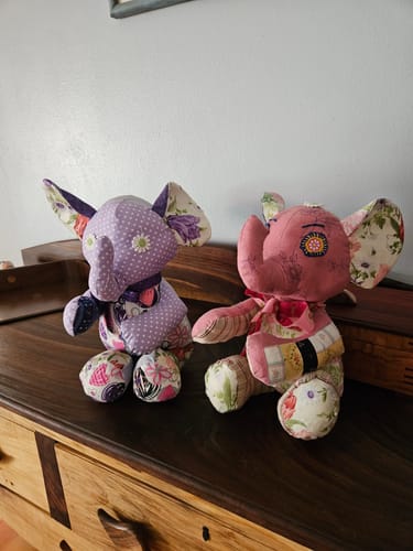 Customer photo review of Mrs. Quilty Plushies – Bundle of 11 Quilted Patterns