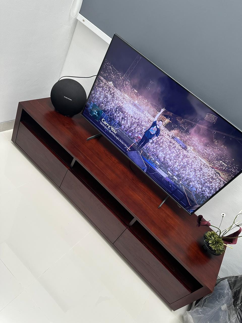 Customer photo review of Custom-Made | 180 cm Solid Teak Wood TV Stand