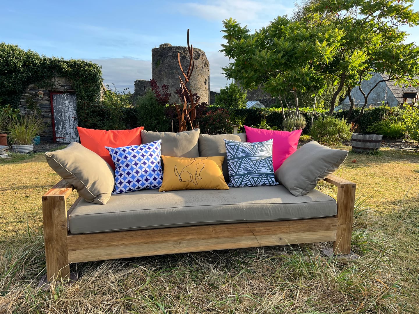 Customer photo review of Outdoor Garden Waterproof Rectangle Cushion - Dog