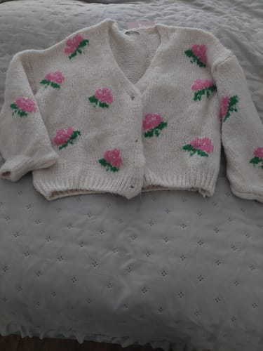 Customer photo review of Oversize Rose Cardigan