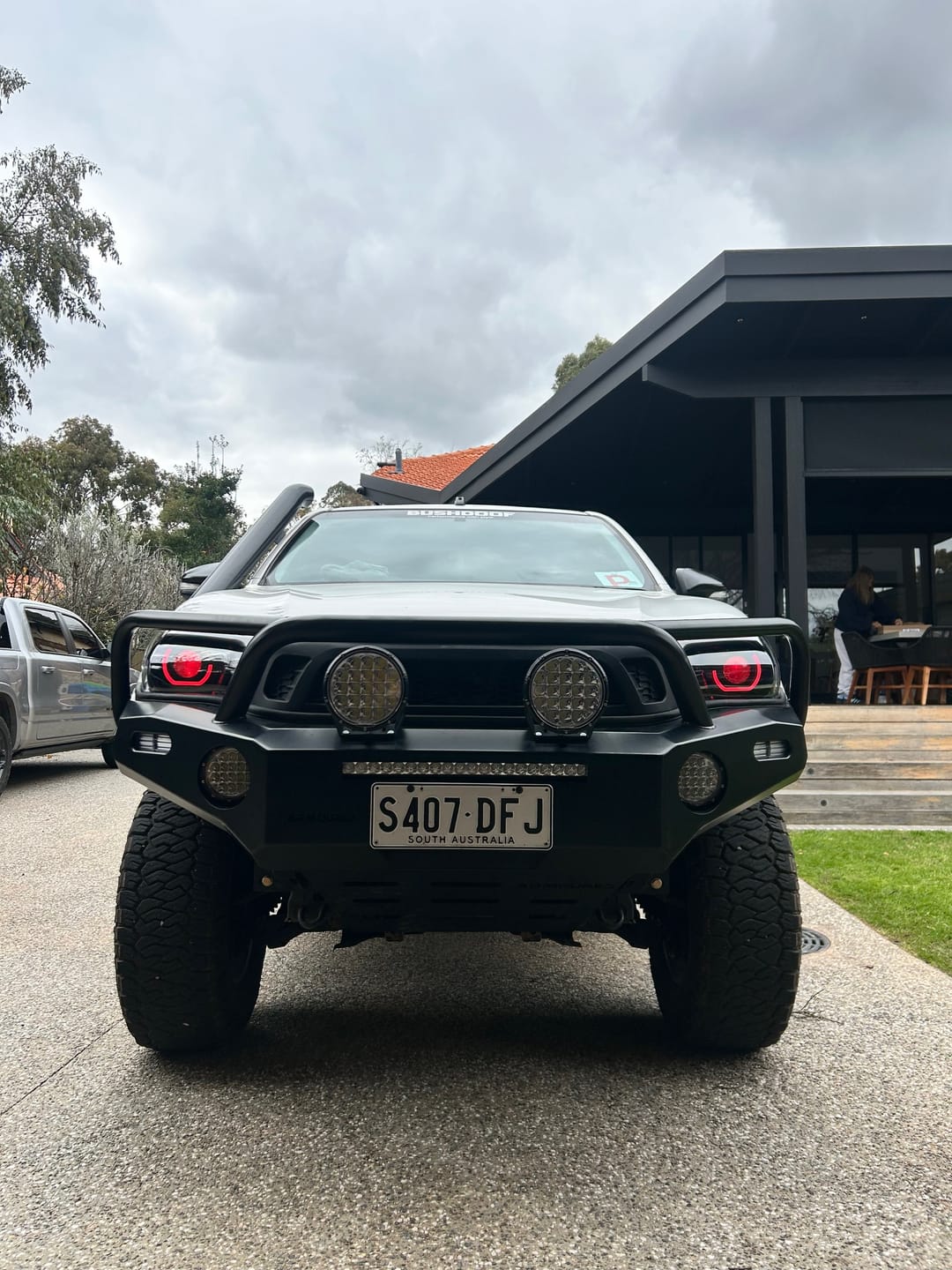Customer photo review of LED 'Angry Eye' Headlights to suit Toyota Hilux N80