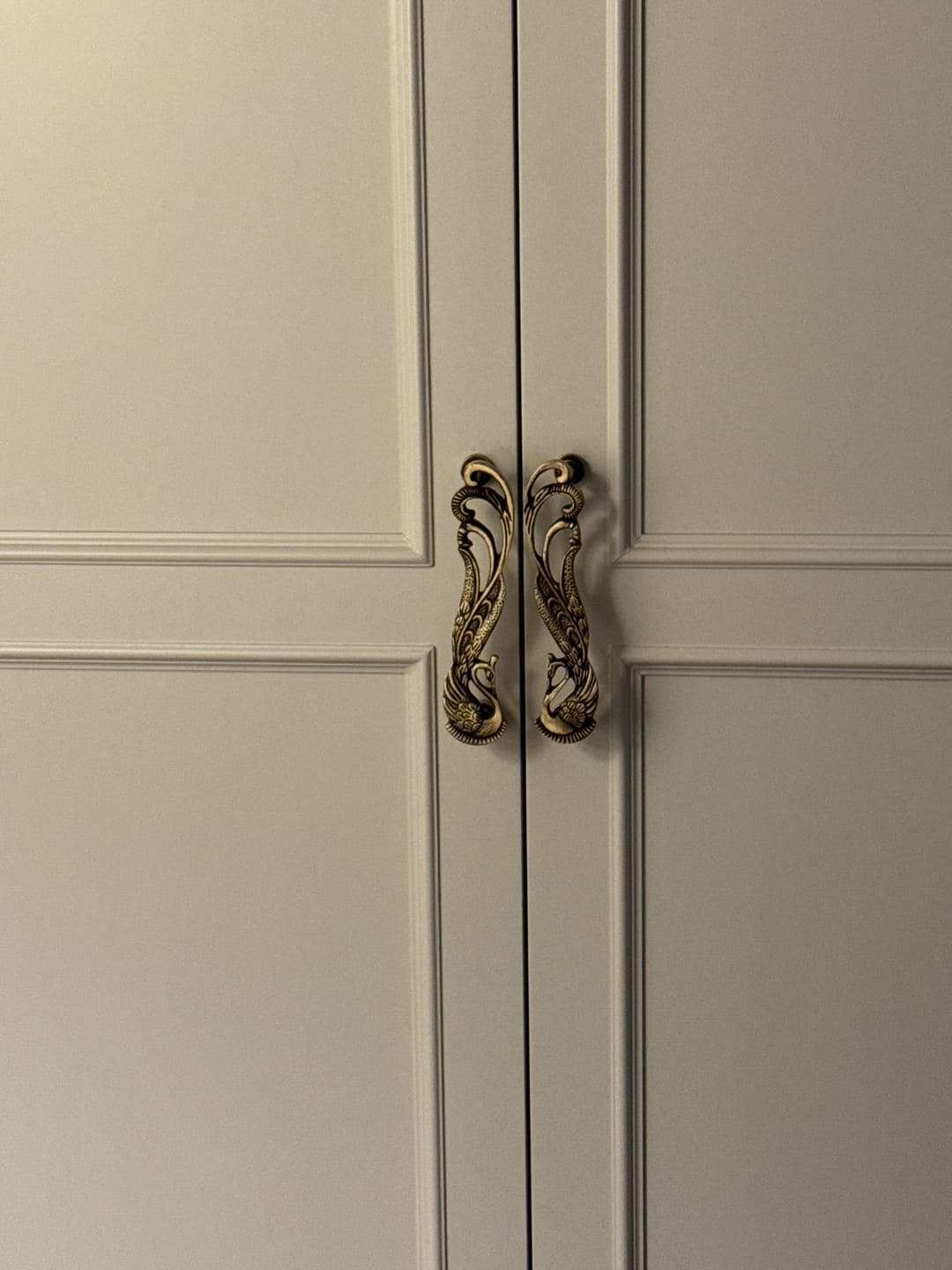 Customer photo review of Brass Peacock Door handle - Antique Brass