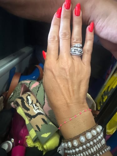 Customer photo review of Loulerie Neon Pink Enamel Bracelet
