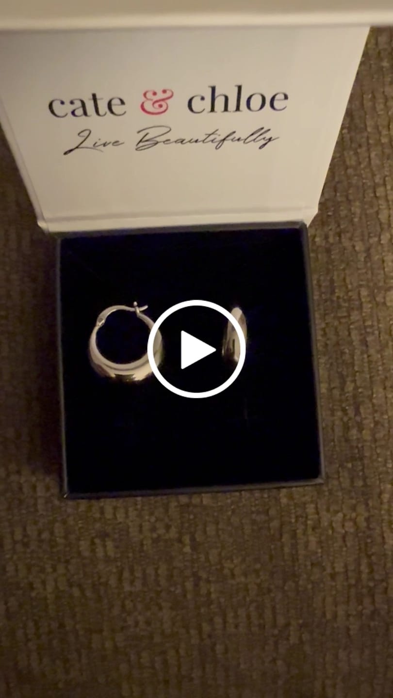 Customer video review of Jacqueline 18k White Gold Plated 21mm Chunky Hoop Earrings