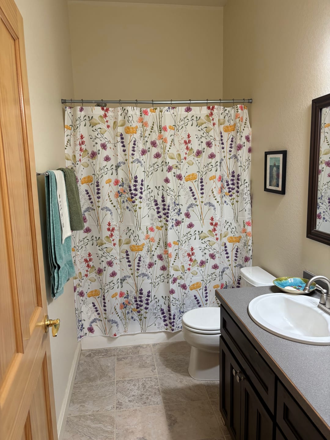 Customer photo review of Wildflowers Shower Curtain - Lavender & Gold
