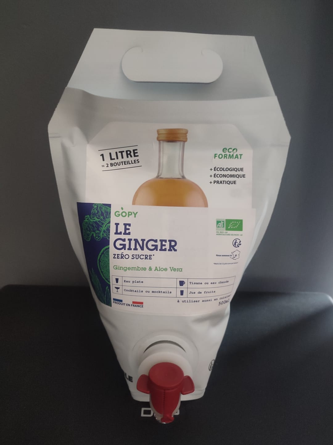 Customer photo review of Le Ginger Zéro Sucre Aloe Pouch 1 litre