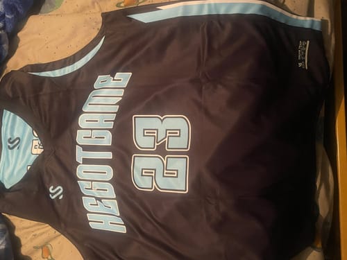 Customer photo review of Custom Black Blue Double Side Sets Design Sportswear Basketball Jersey