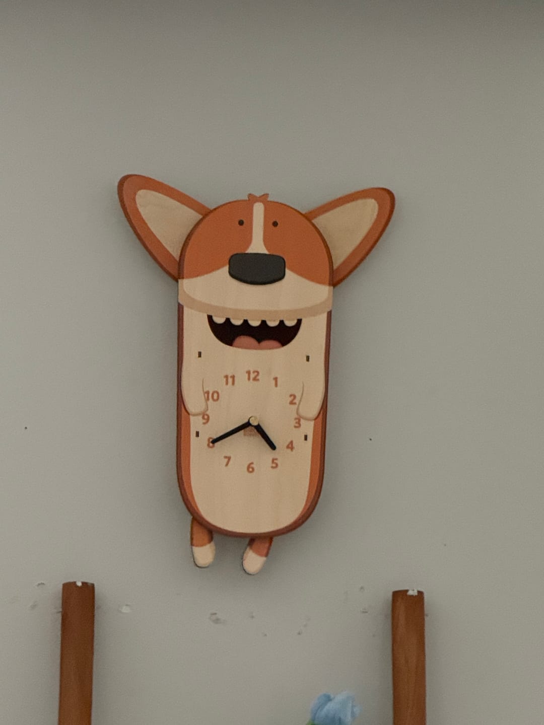 Customer photo review of Butters the Corgi Pendulum Clock