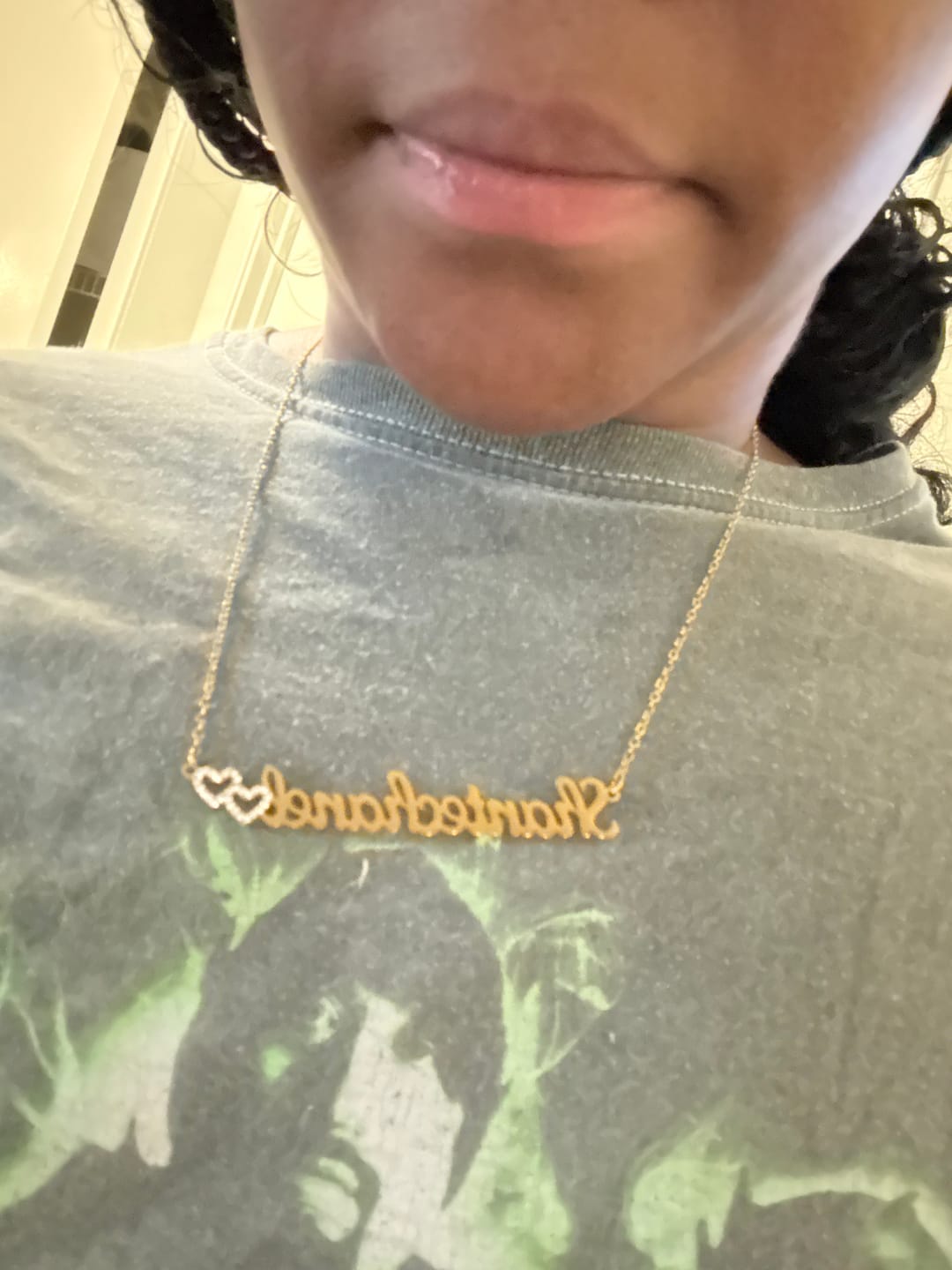 Customer photo review of Iced Hearts Name Necklace