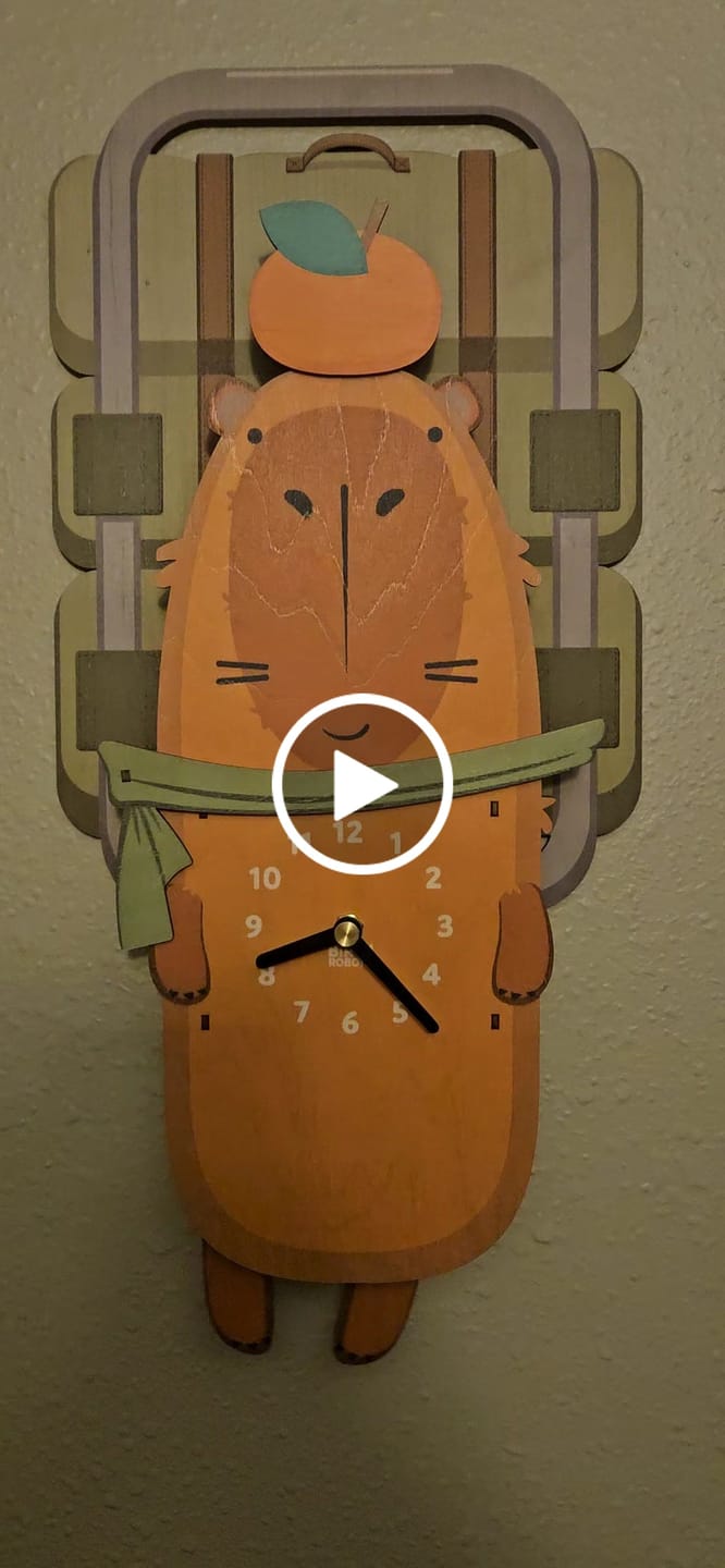 Customer video review of Biscuit the Capybara Pendulum Clock