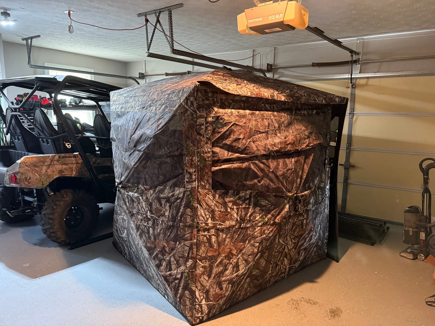 Customer photo review of OptiVue 360° Ultra-HD See-Through Hunting Blind with 90° Full-Access Door