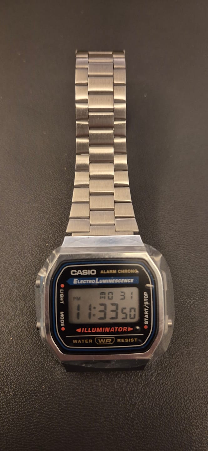 Customer photo review of Reloj Casio Vintage A168WA-1WDF Electroluminescence Plateado