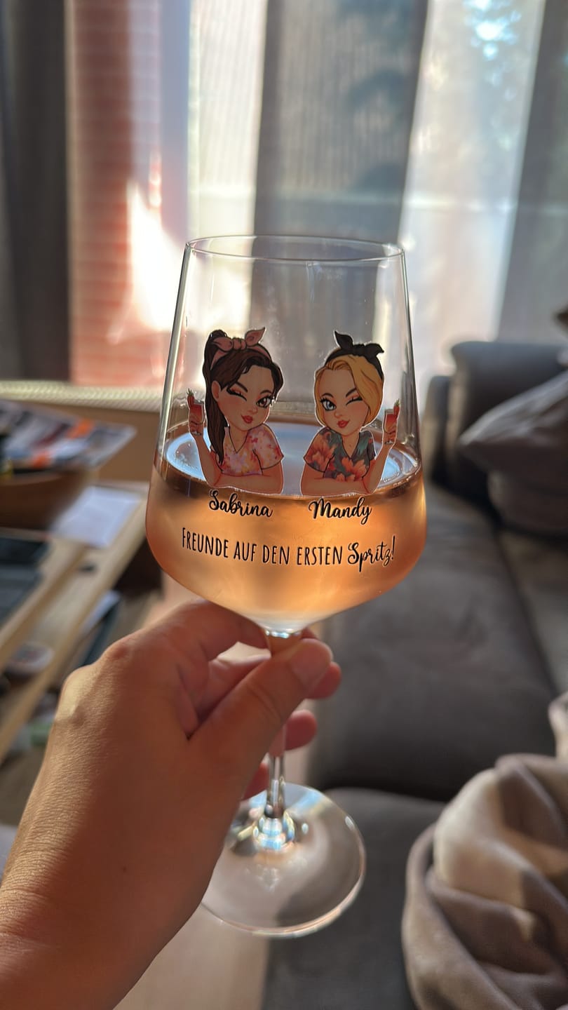 Customer photo review of Beste Freunde - Personalisiertes Glas für Sommergetränke
