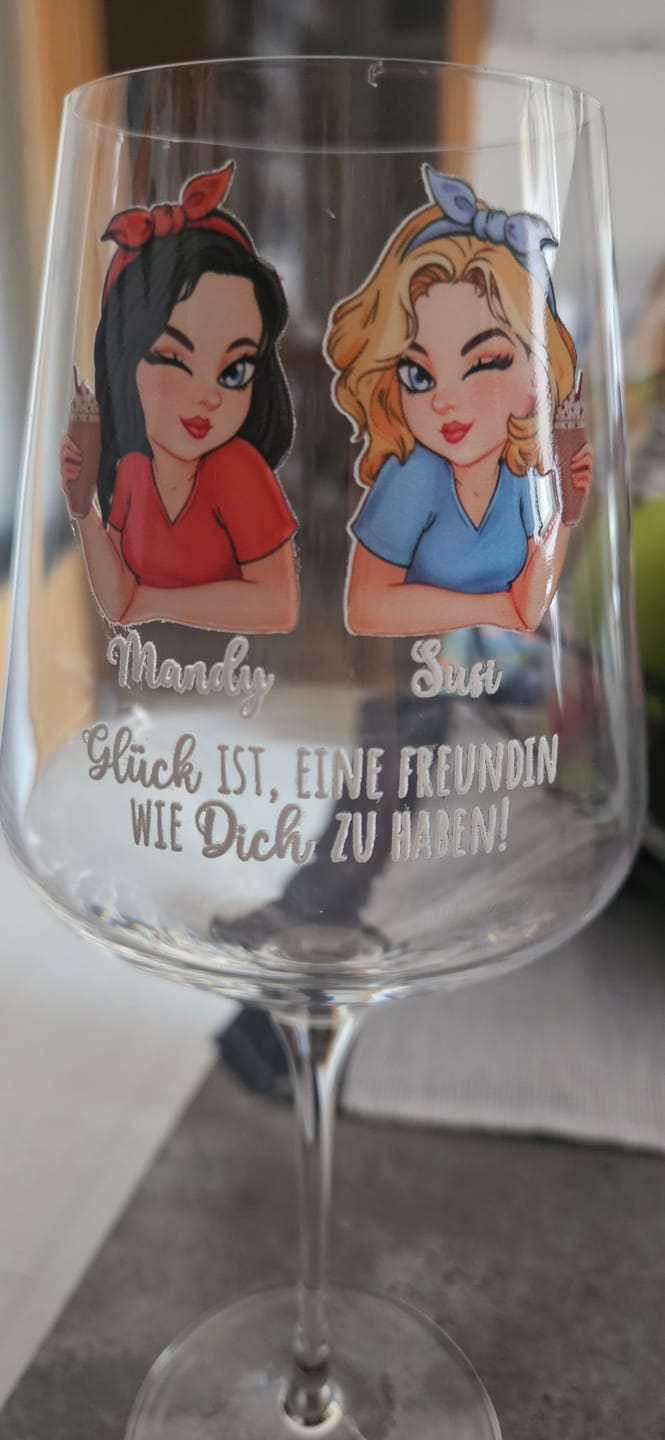 Customer photo review of Beste Freunde - Personalisiertes Glas für Sommergetränke