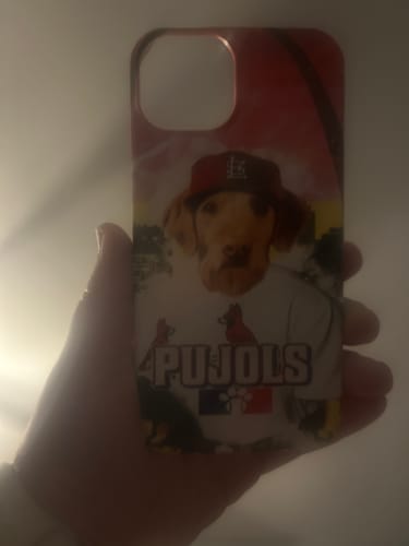 Customer photo review of 'St. Louis Cardipaws' Personalized Phone Case