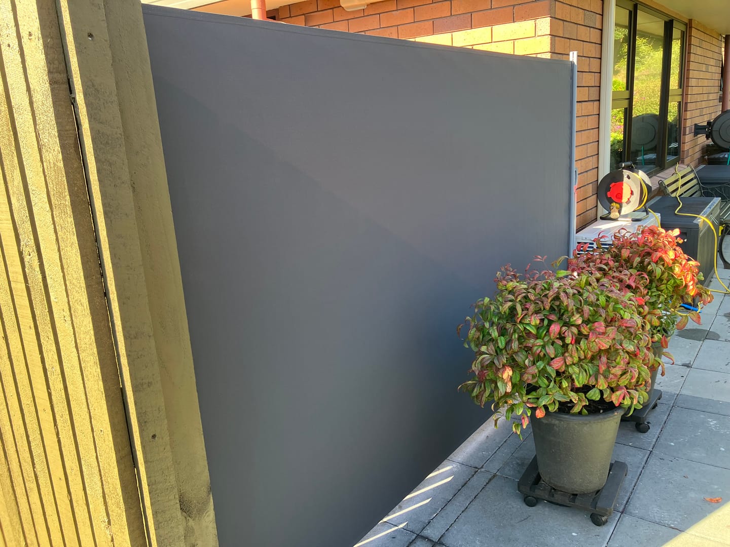 Customer photo review of Patio Screen Retractable Side Awning 1.6m X 3m
