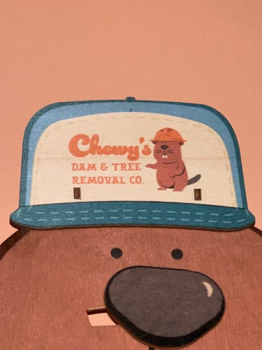 Customer photo review of Chewy the Beaver Trucker Hat